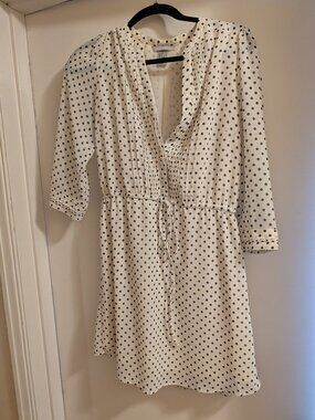 H&M Black and White Polkadot Shift dress Size 8